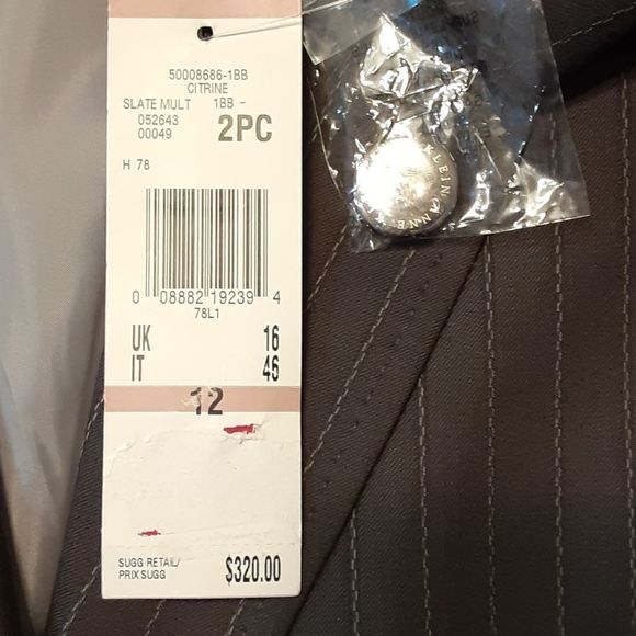 Anne Klein Grey Pin Stripe Skirt Suit - Picture 10 of 10